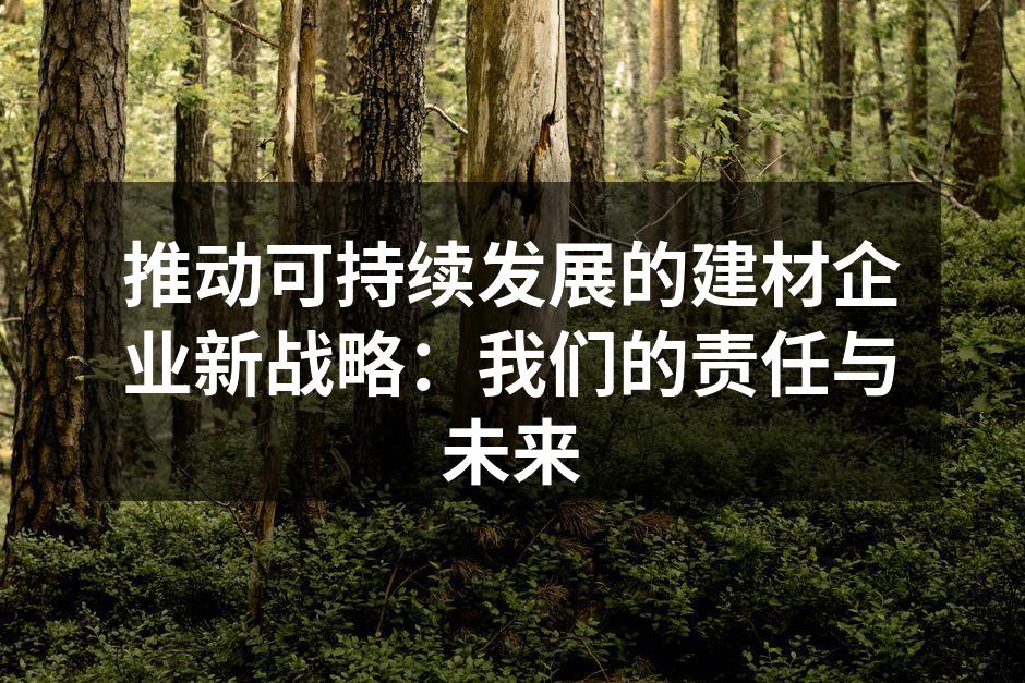 推动可持续发展的建材企业新战略：我们的责任与未来